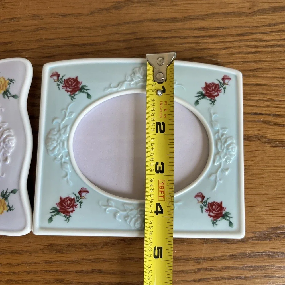 Avon Picture Frames Set Of 2 Porcelain Floral Cottagecore Shabby Chic NEW